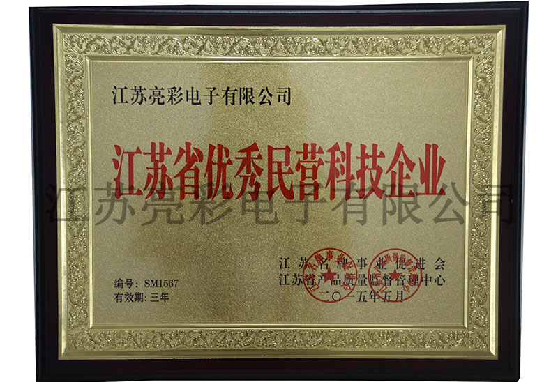 江蘇省優(yōu)秀民營科技企業(yè)